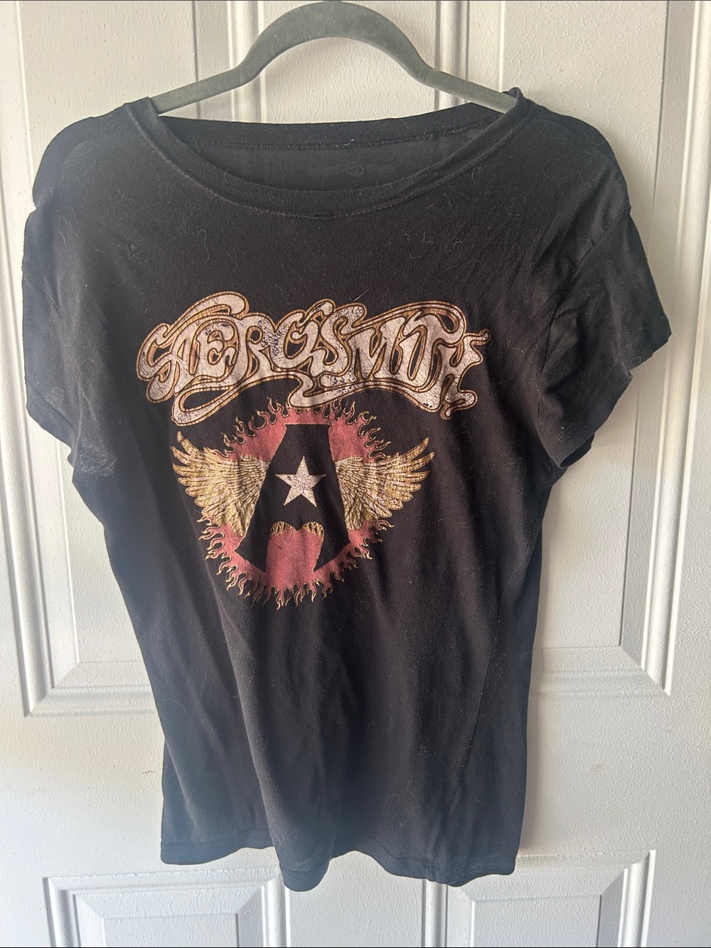 Aerosmith Black Graphic Tee with Winged Star